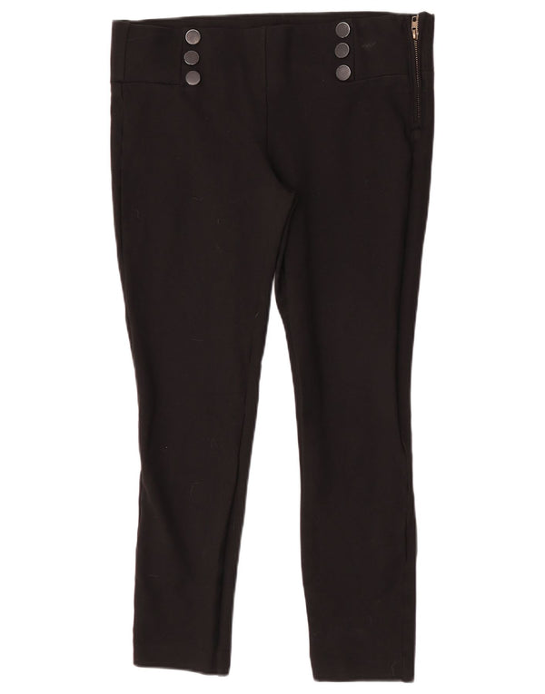 Zara Womens Skinny Cropped Trousers Large W30 L25 Black Viscose