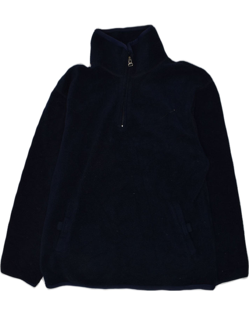 CHAMPION Boys Zip Neck Fleece Jumper 11-12 Years Navy Blue Polyester | Vintage Champion | Thrift | Second-Hand Champion | Used Clothing | Messina Hembry 