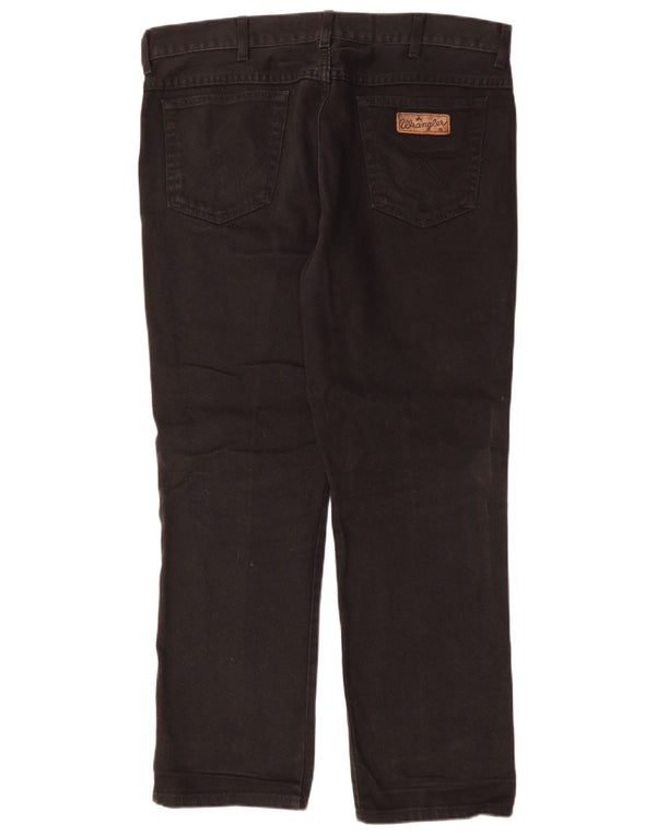 Wrangler Mens Texas Straight Jeans W38 L30 Black Cotton