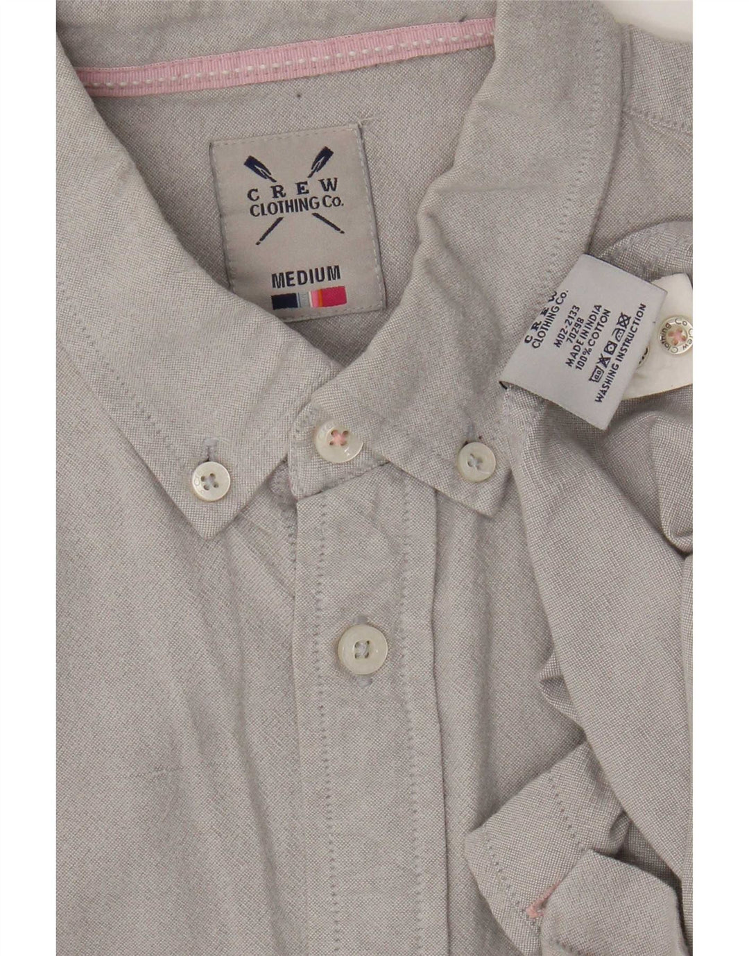 Crew Clothing Mens Shirt Medium Grey Cotton