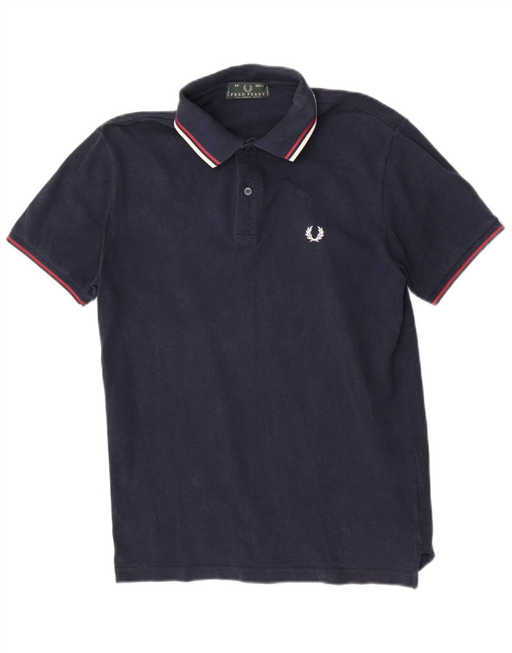 Fred Perry Mens Polo Shirt Medium Navy Blue Cotton