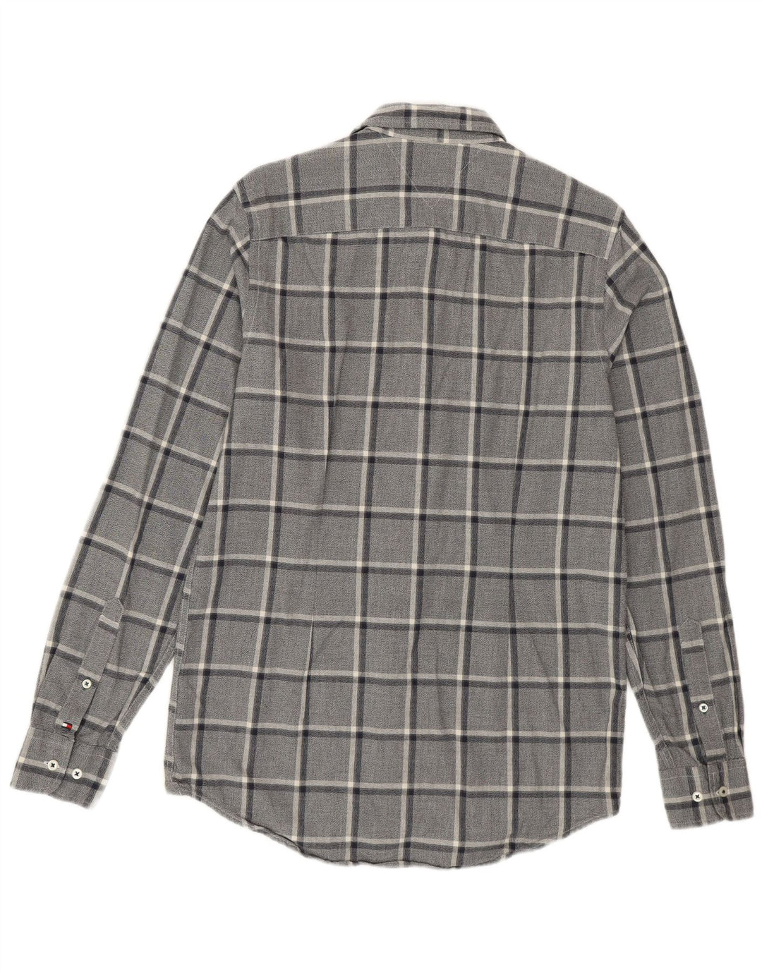 Tommy Hilfiger Mens Slim Fit Flannel Shirt Medium Navy Blue Check Cotton