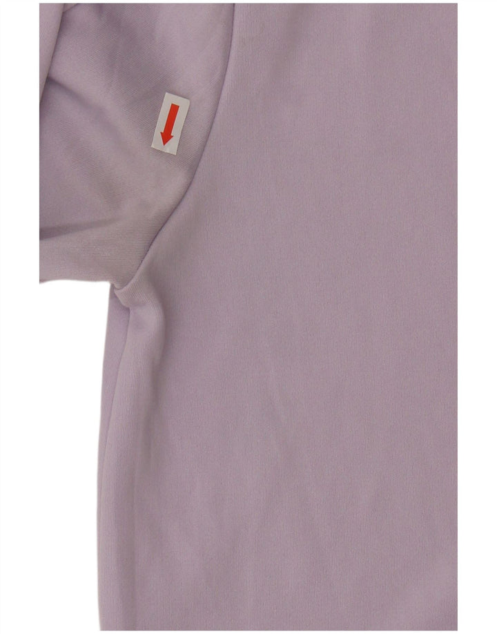 Nike Womens Dri Fit Graphic Top Long Sleeve UK 10 Small Lilac Polyester