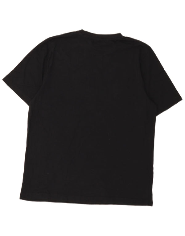 Kappa Mens Graphic T-Shirt Top Medium Black Cotton