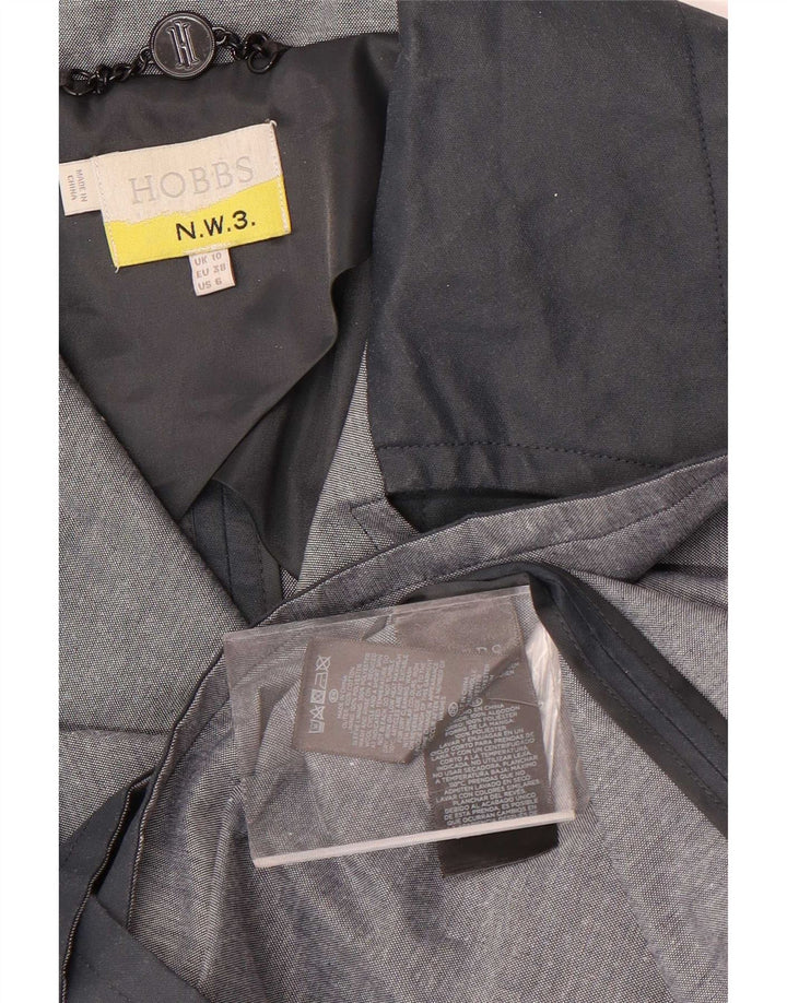 Hobbs Womens Oversized Trench Coat UK 10 Small Black Cotton