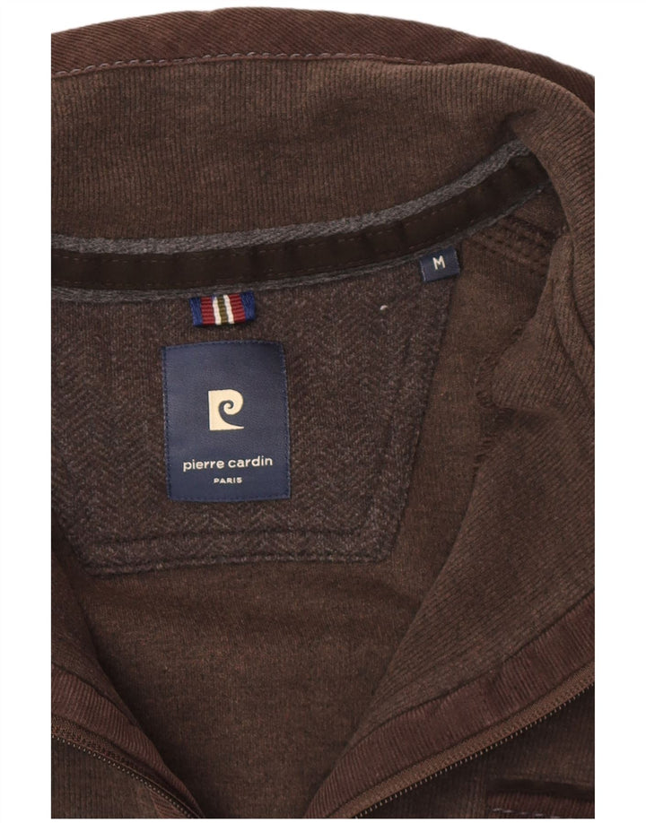 Pierre Cardin Mens Zip Neck Jumper Sweater Medium Brown