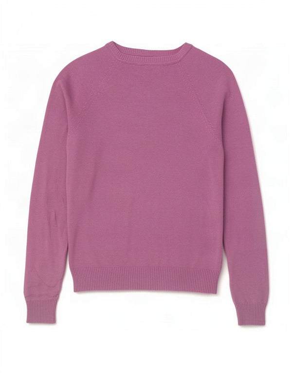 Zara Womens V-Neck Jumper Sweater UK 10 Small Purple Cotton