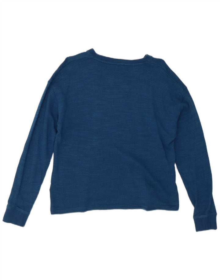 J. CREW Womens Loose Fit Top Long Sleeve UK 14 Medium Blue Cotton