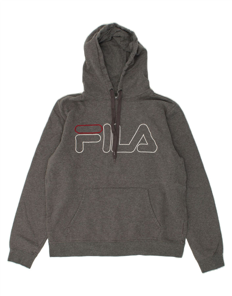 FILA Mens Graphic Hoodie Jumper Medium Grey Cotton | Vintage Fila | Thrift | Second-Hand Fila | Used Clothing | Messina Hembry 