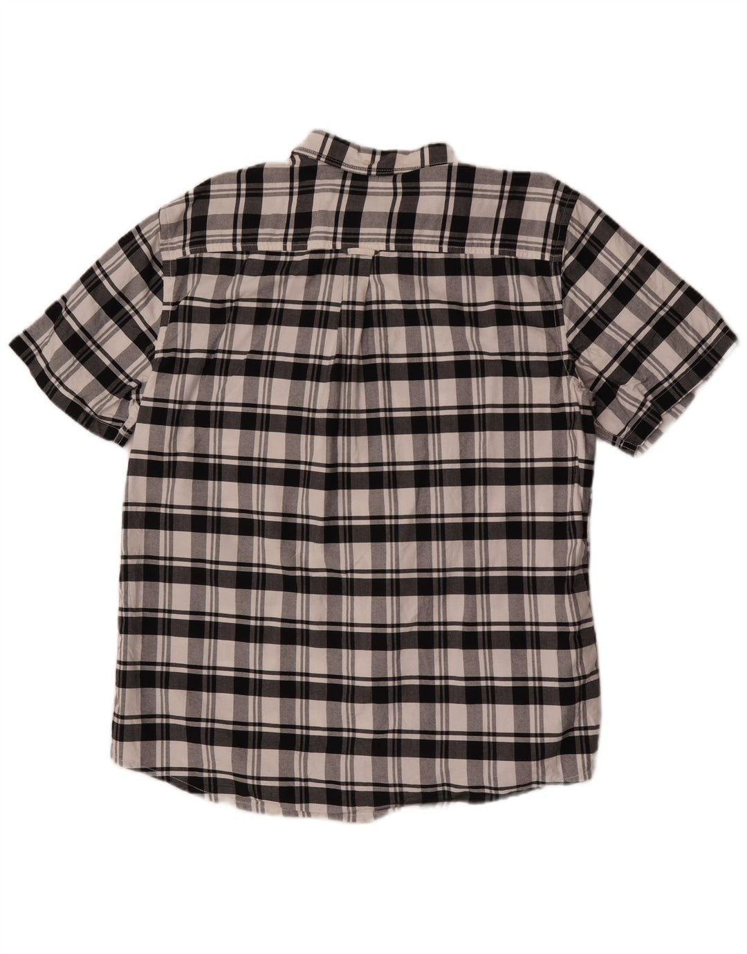 Hurley Mens Short Sleeve Shirt XL White Plaid Cotton
