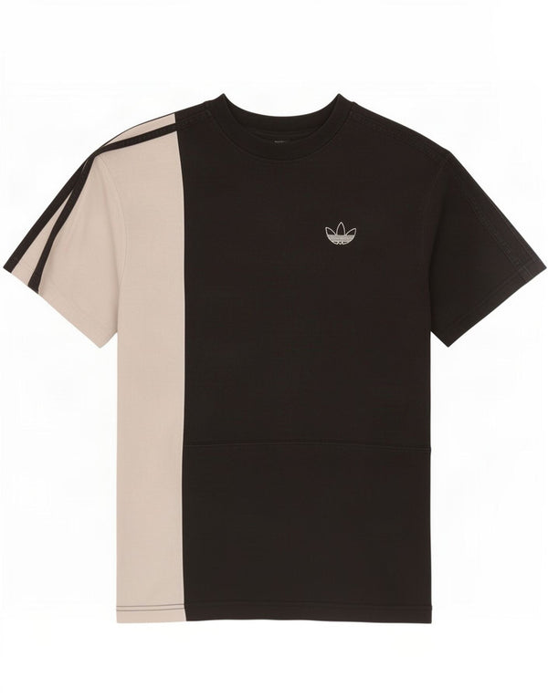 Adidas Mens T-Shirt Top XS Black Colourblock Cotton