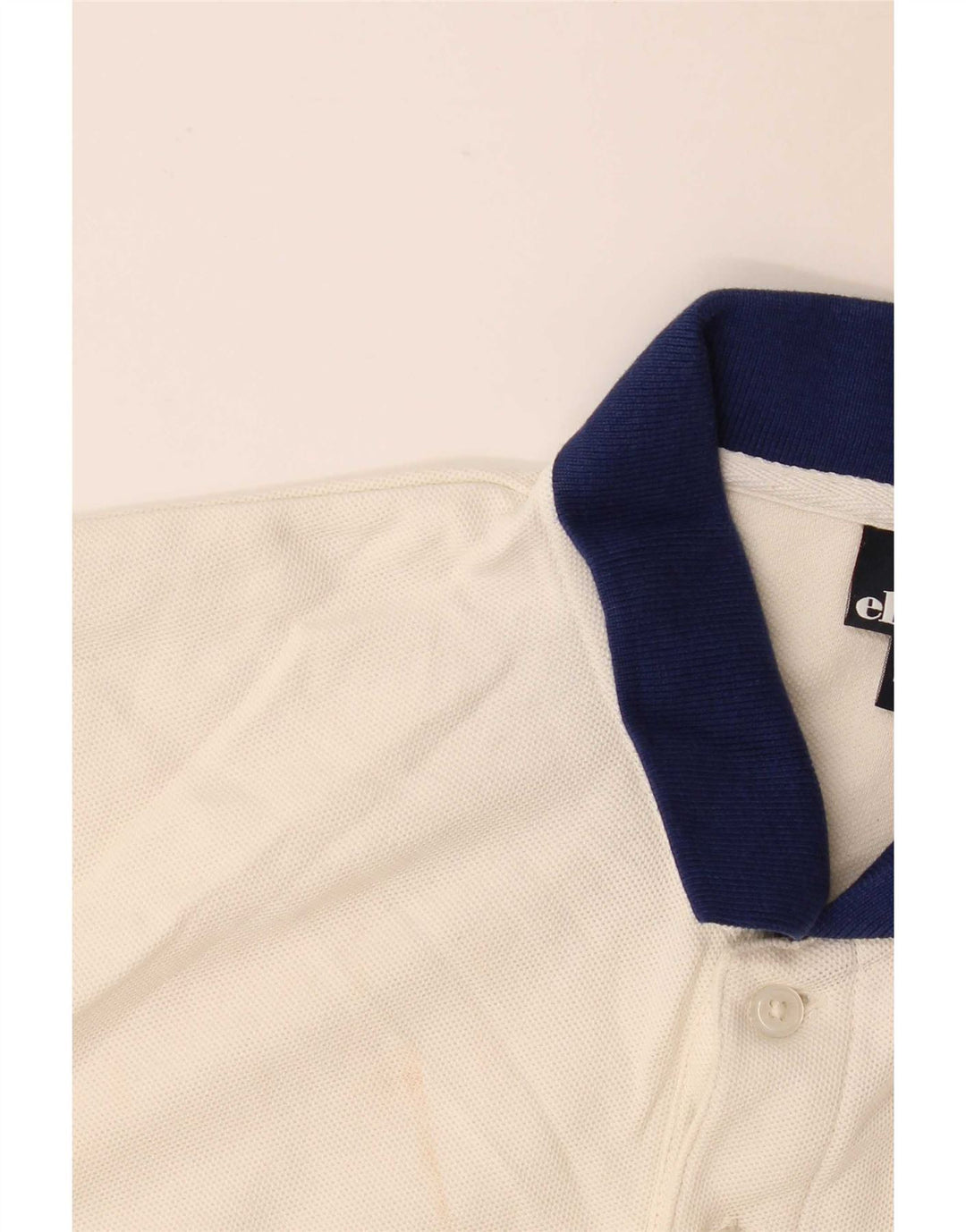 Ellesse Mens Polo Shirt Small Off White Cotton