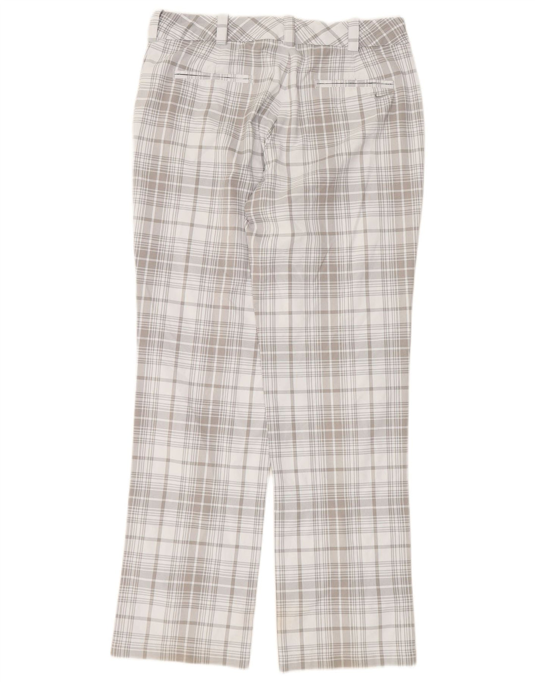 NIKE Womens Dri Fit Chino Trousers UK 12 Medium W32 L31 Grey Check