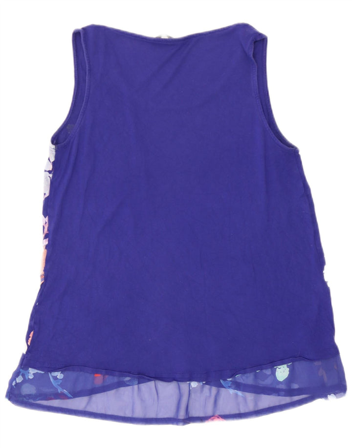 Desigual Womens Sleeveless Blouse Top UK 12 Medium Blue Floral