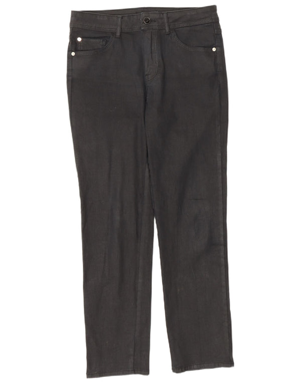 Massimo Dutti Womens Straight Casual Trousers EU 38 Small W28 L27 Black