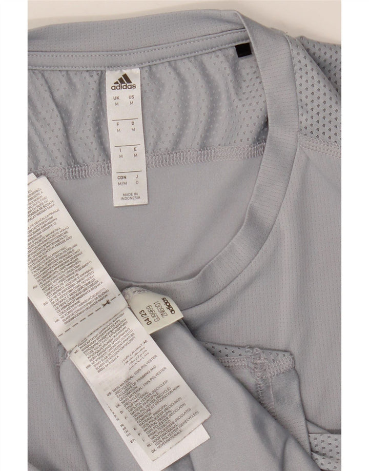 ADIDAS Mens T-Shirt Top Medium Grey Polyester