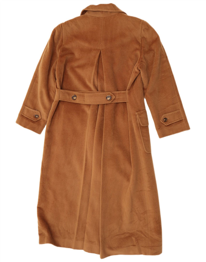 Piacenza Womens Double Breasted Coat UK 14 Large Brown Wool