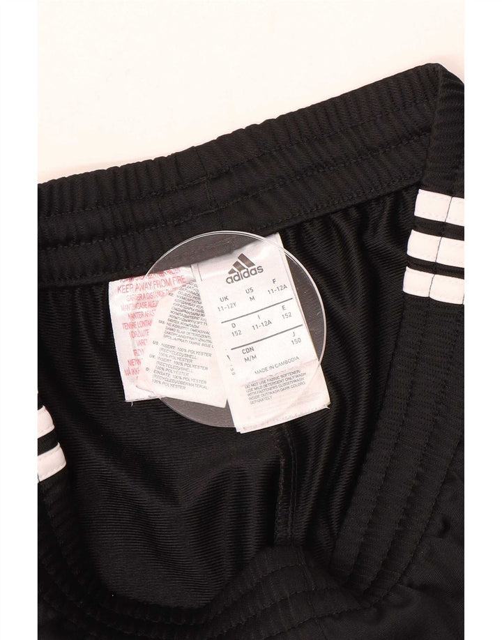 Adidas Boys Tracksuit Trousers 11-12 Years Black Polyester