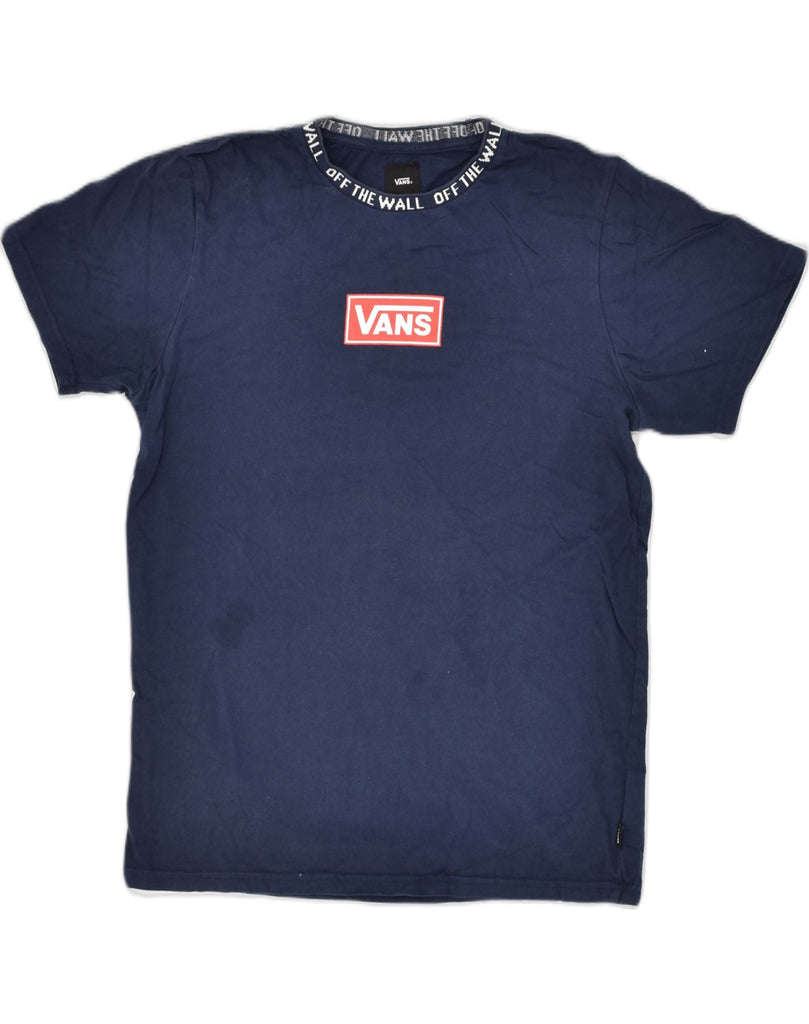 VANS Mens Graphic T-Shirt Top Medium Navy Blue Cotton | Vintage Vans | Thrift | Second-Hand Vans | Used Clothing | Messina Hembry 