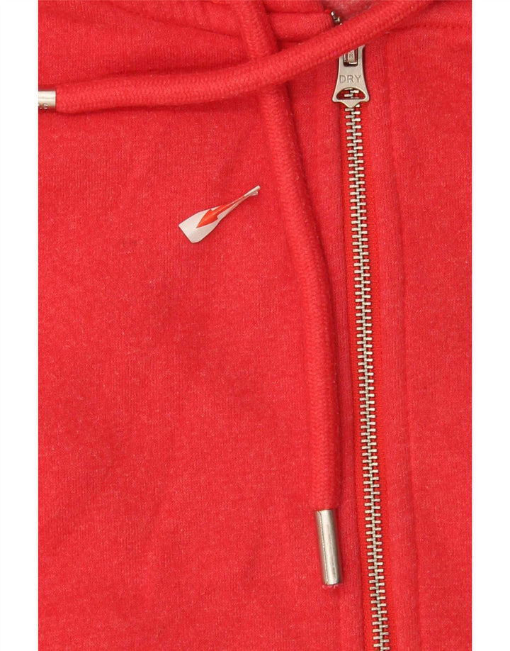 Superdry Mens Zip Hoodie Sweater Large Red Cotton