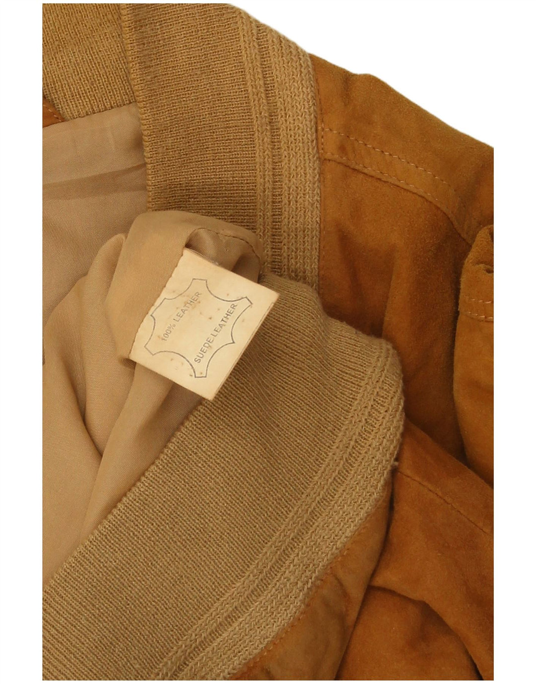 Vintage Mens Suede Bomber Jacket UK 44 2XL Brown Leather