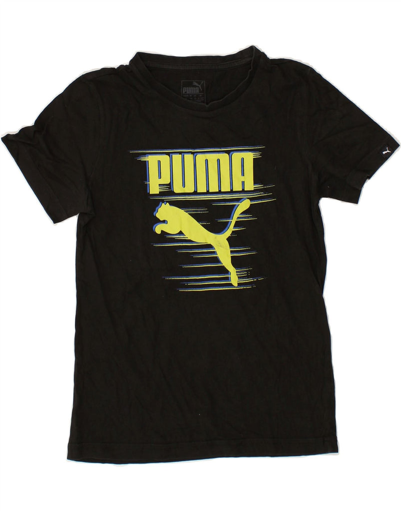 PUMA Boys Graphic T-Shirt Top 11-12 Years Black | Vintage Puma | Thrift | Second-Hand Puma | Used Clothing | Messina Hembry 