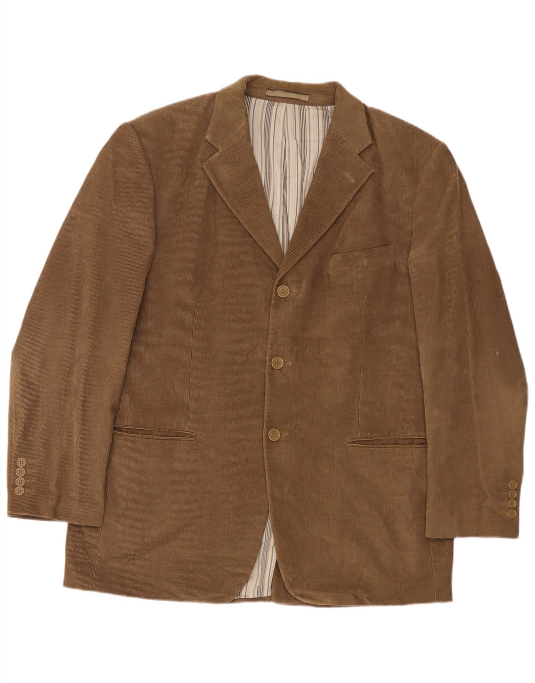 Marks & Spencer Mens 3 Button Corduroy Blazer Jacket UK 42 Large Brown