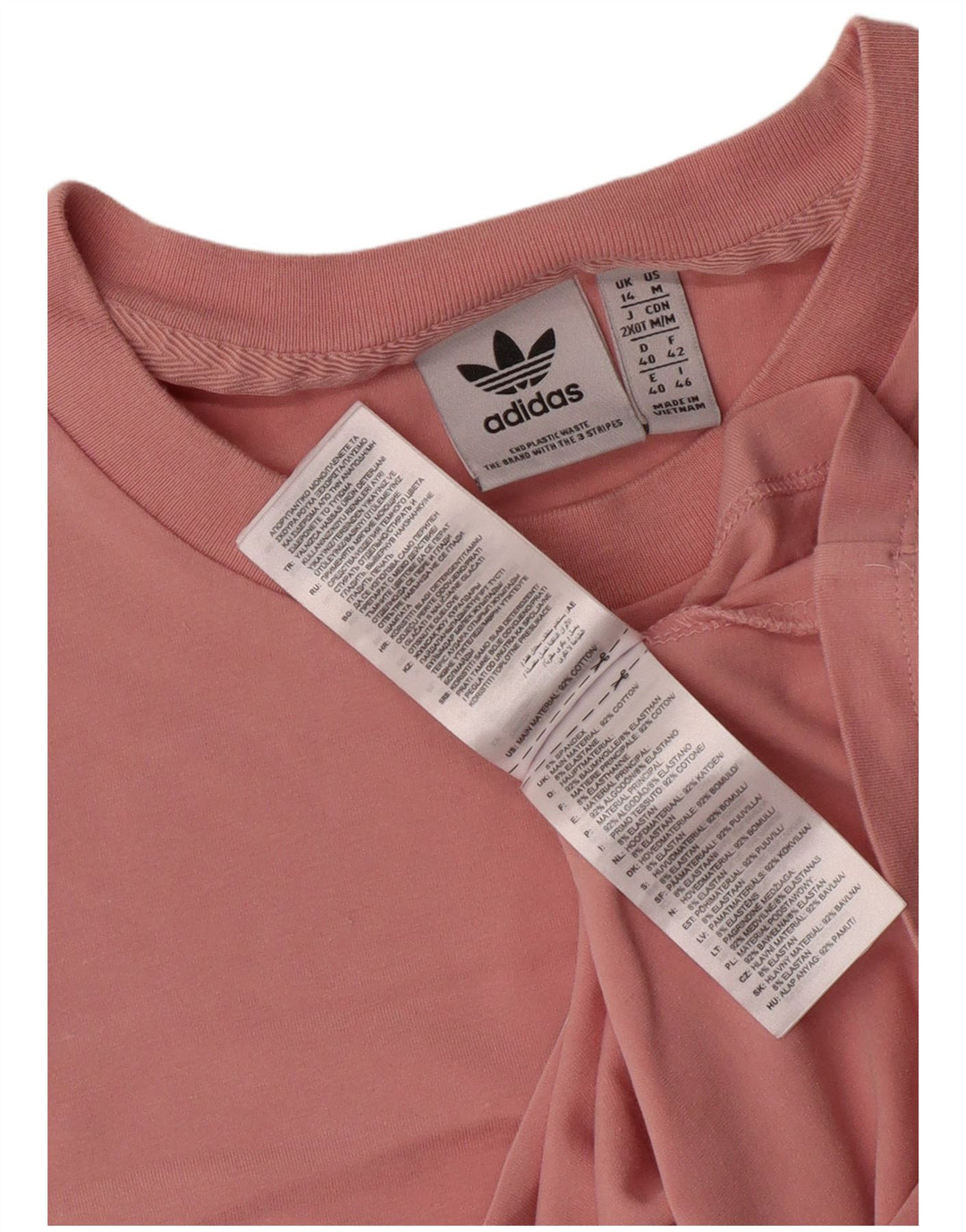 ADIDAS Womens Graphic T-Shirt Top UK 14 Medium Pink Cotton