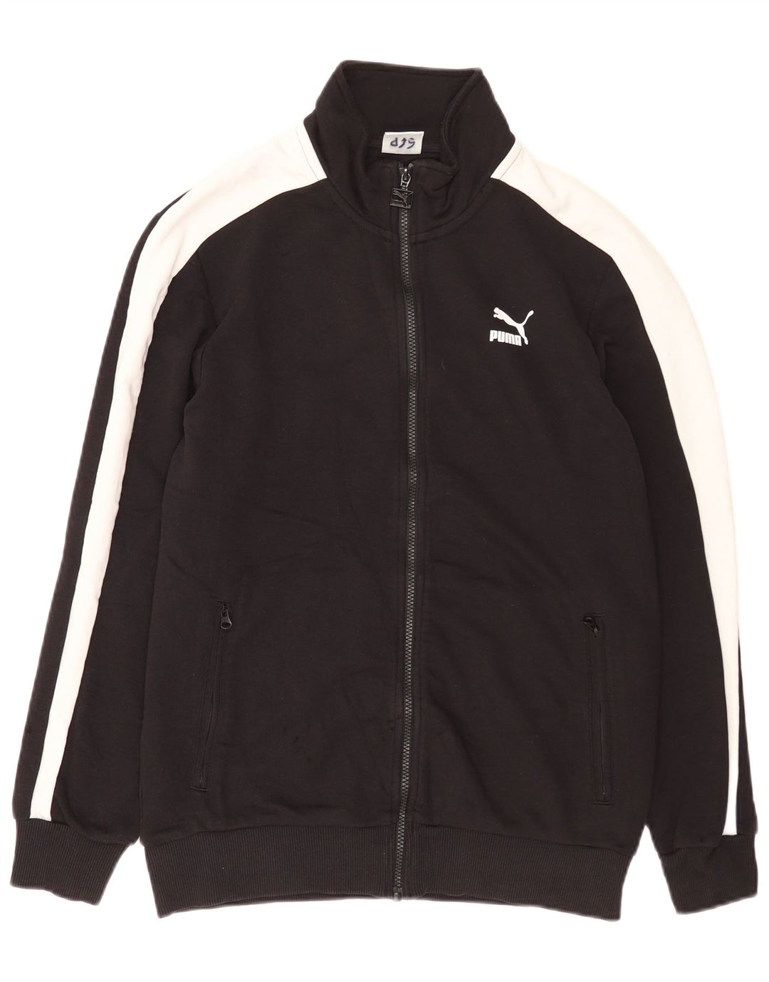 Puma Mens Graphic Tracksuit Top Jacket Medium Black Colourblock Cotton