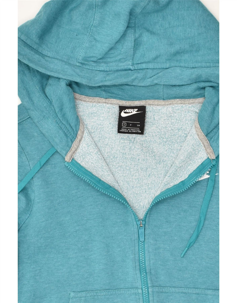 NIKE Womens Zip Hoodie Sweater UK 8 Small Blue Cotton | Vintage Nike | Thrift | Second-Hand Nike | Used Clothing | Messina Hembry 