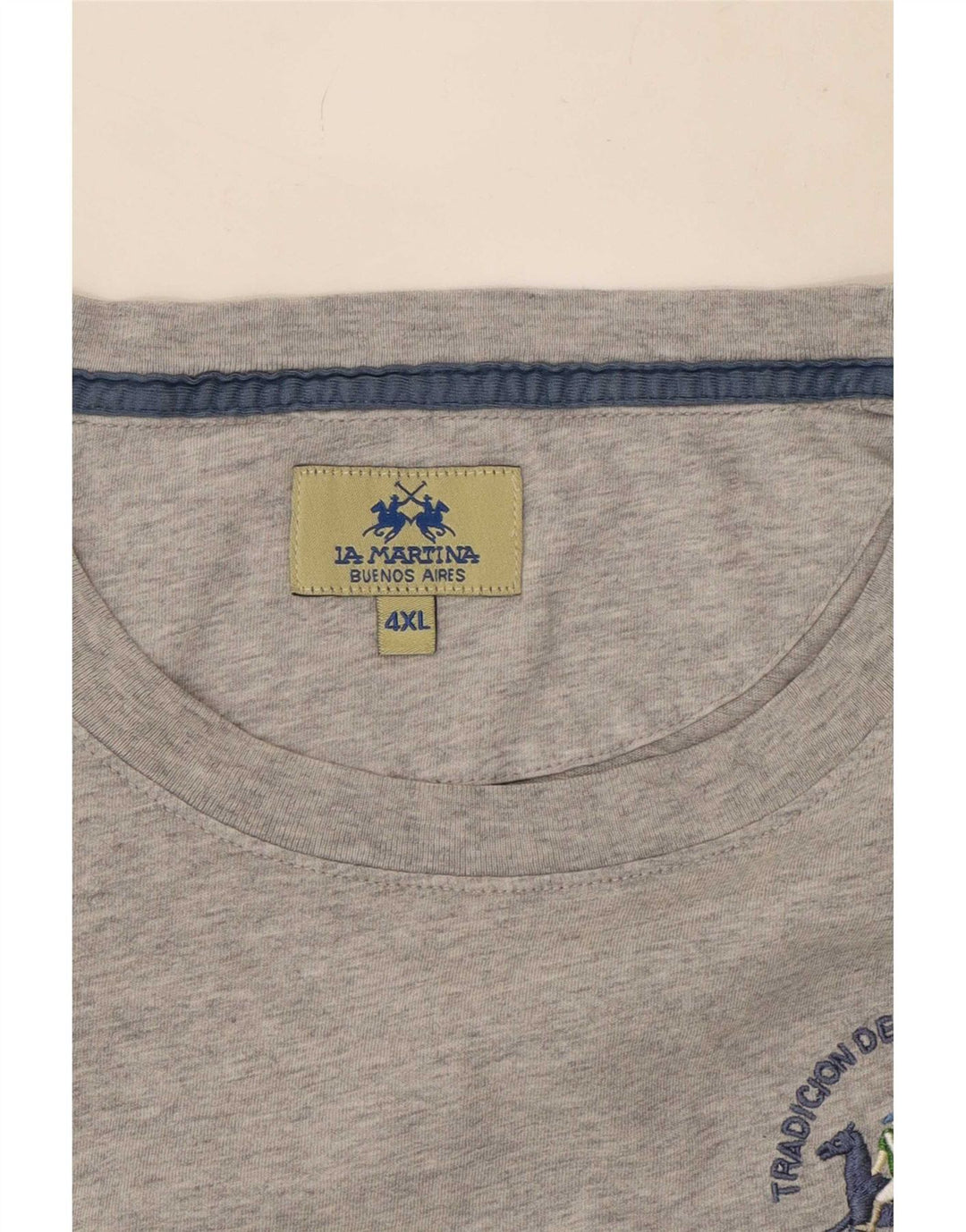 La Martina Mens T-Shirt Top 4XL Grey Flecked