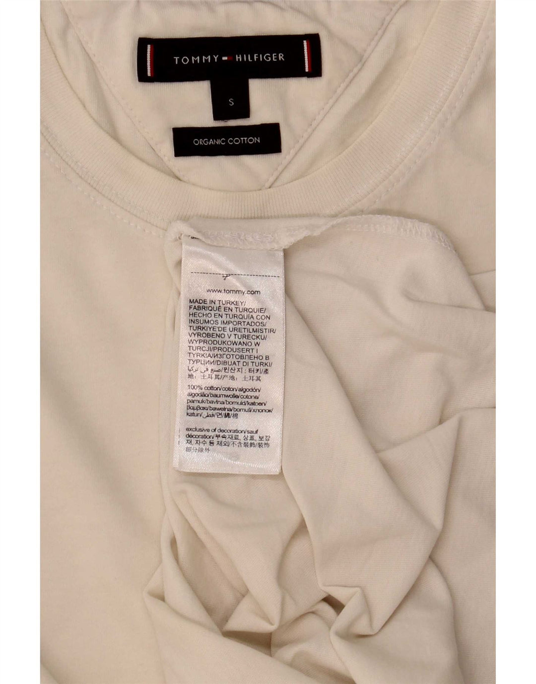 Tommy Hilfiger Mens T-Shirt Top Small White Cotton