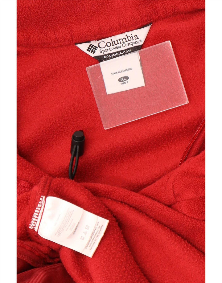 Columbia Mens Fleece Jacket UK 42 XL Red Polyester