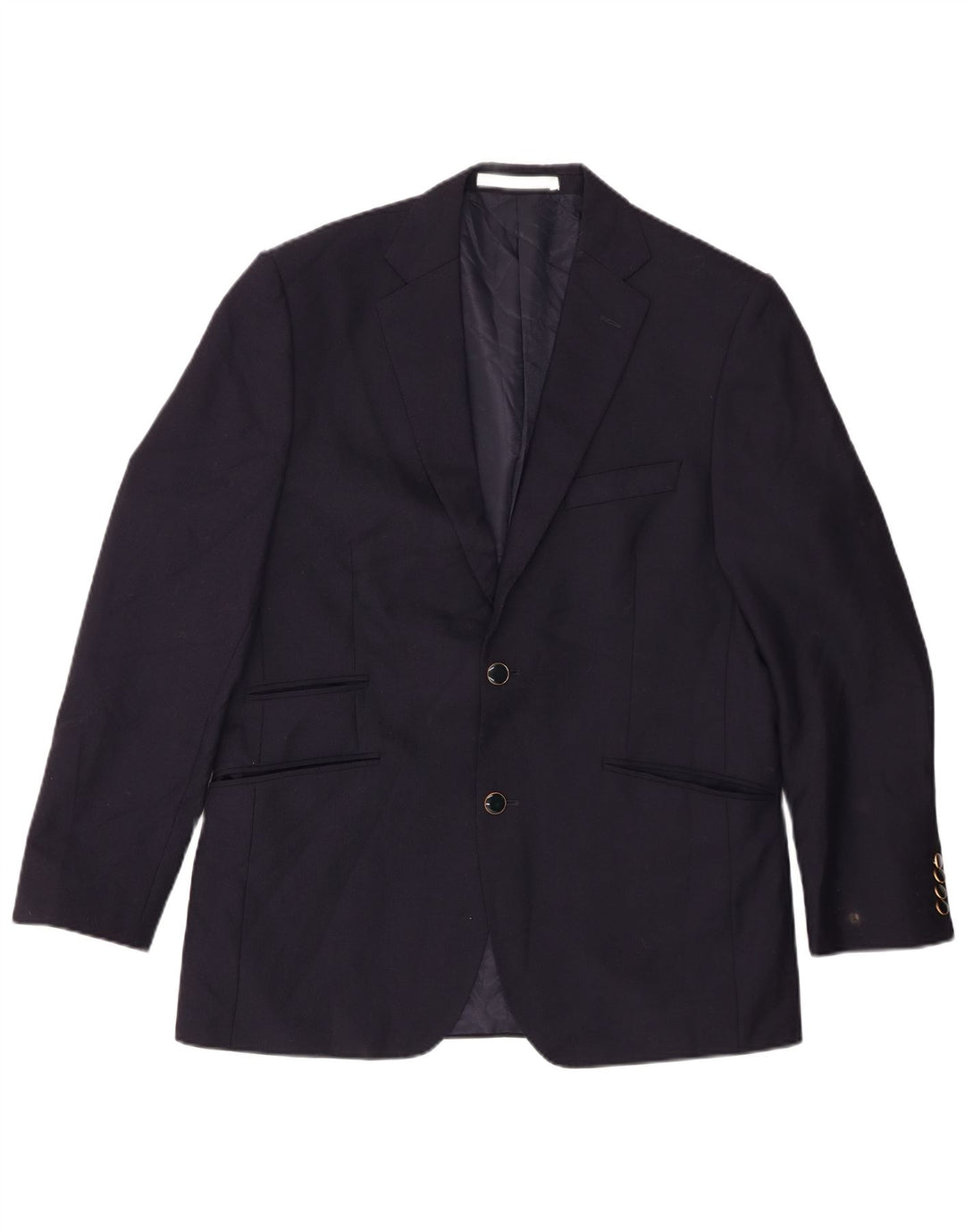 Marks & Spencer Mens 2 Button Blazer Jacket UK 40 Medium Navy Blue Wool