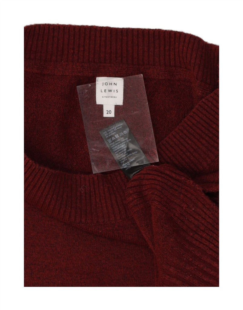 JOHN LEWIS Womens Crop Boat Neck Jumper Sweater UK 20 2XL Burgundy Vintage John Lewis and Second-Hand John Lewis from Messina Hembry 