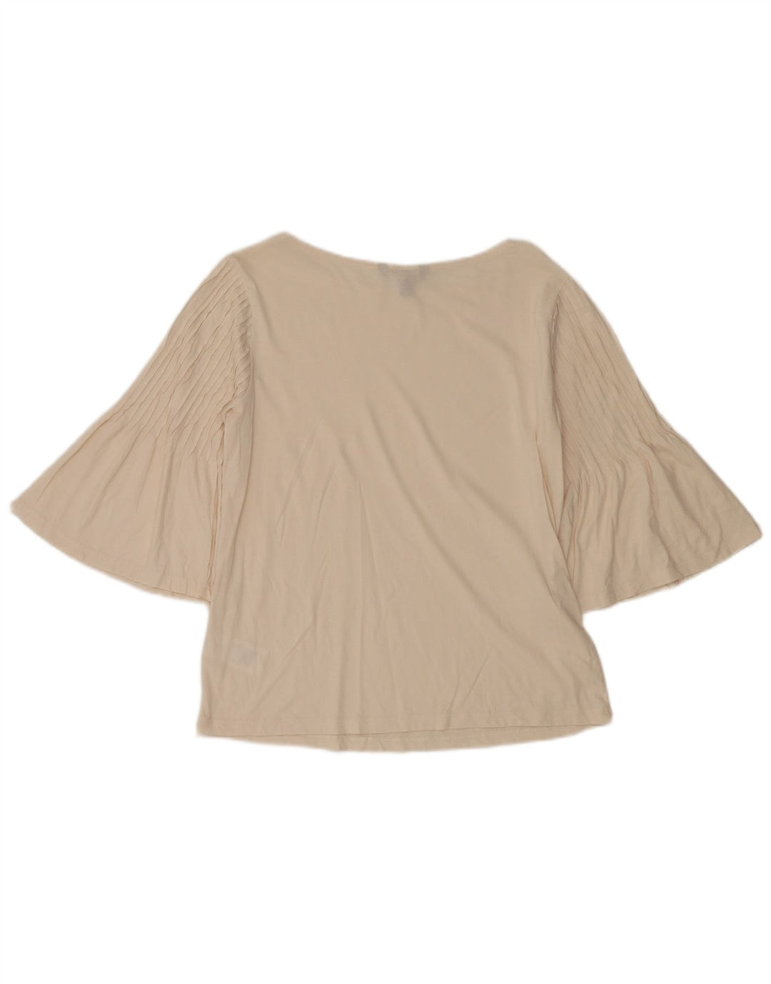 Ralph Lauren Womens Top 3/4 Sleeve UK 14 Medium Off White Cotton