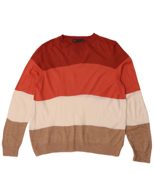 Marks & Spencer Womens Crew Neck Jumper Sweater UK 16 Large Multicoloured