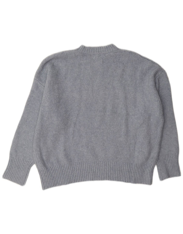 Zara Womens Oversized Crew Neck Jumper Sweater UK 10 Small Grey Polyester
