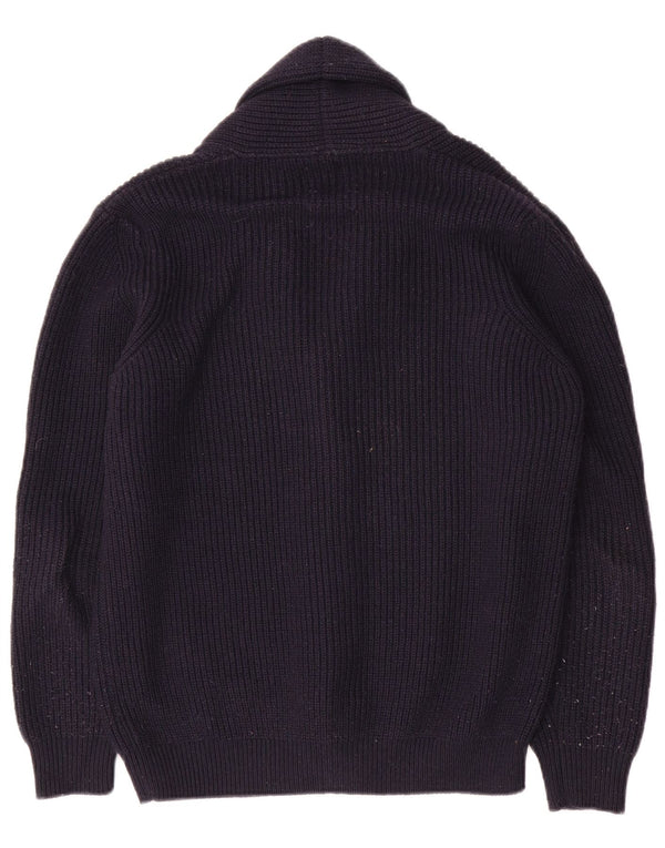 Zara Mens Cardigan Sweater Medium Navy Blue