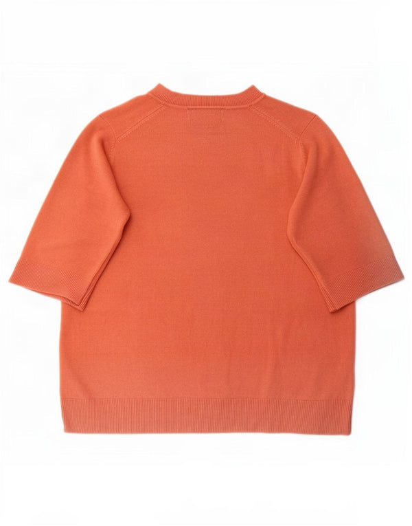Marks & Spencer Womens Crew Neck Jumper Sweater UK 16 Large Orange