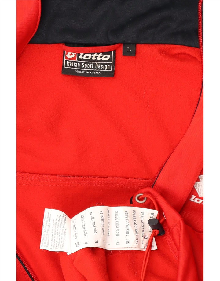 Lotto Mens Tracksuit Top Jacket Large Red Polyester