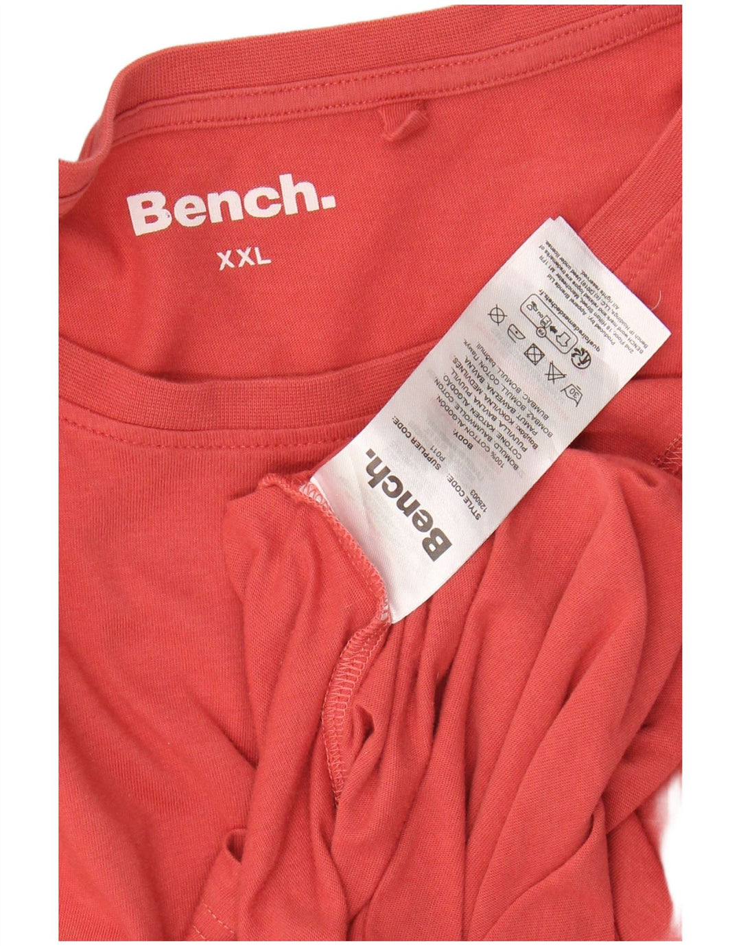 BENCH Womens T-Shirt Top UK 20 2XL Red Cotton