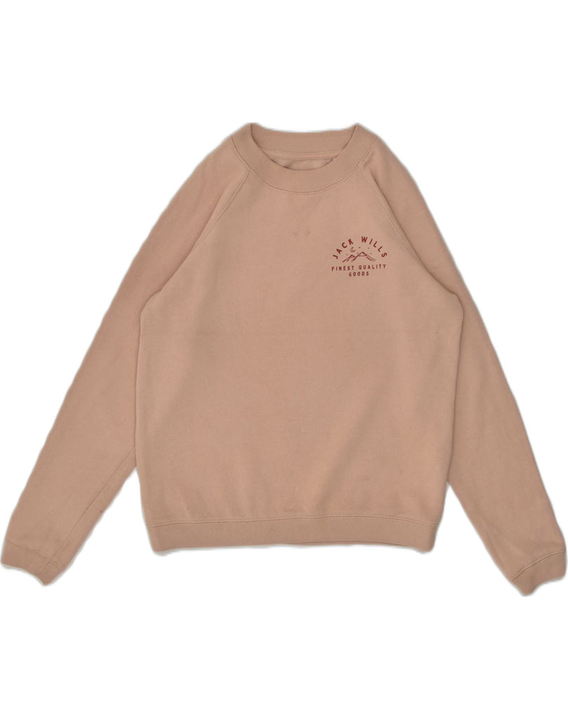 JACK WILLS Womens Sweatshirt Jumper UK 10 Small  Beige Cotton | Vintage Jack Wills | Thrift | Second-Hand Jack Wills | Used Clothing | Messina Hembry 