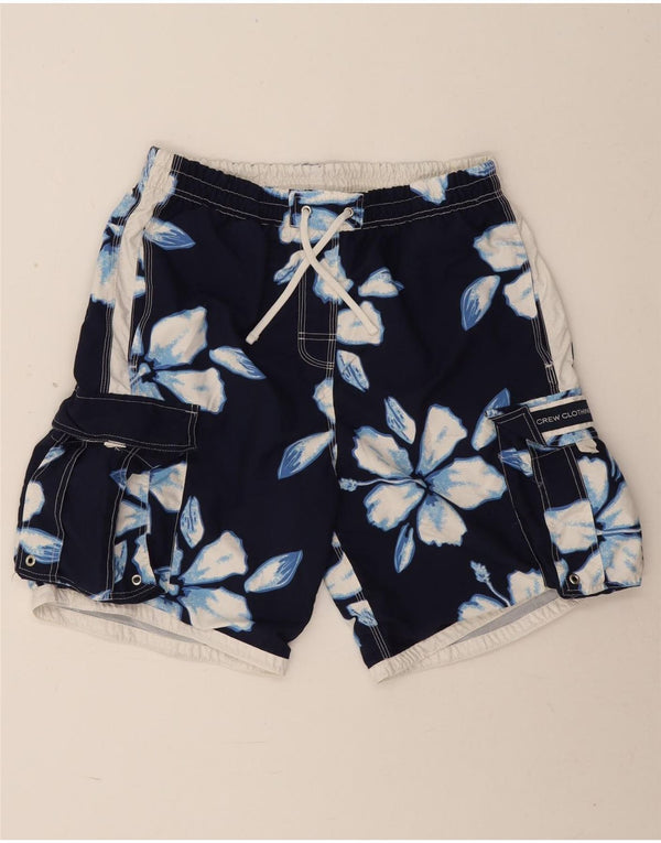 Crew Clothing Womens Swimming Shorts UK 16 Large Navy Blue Floral