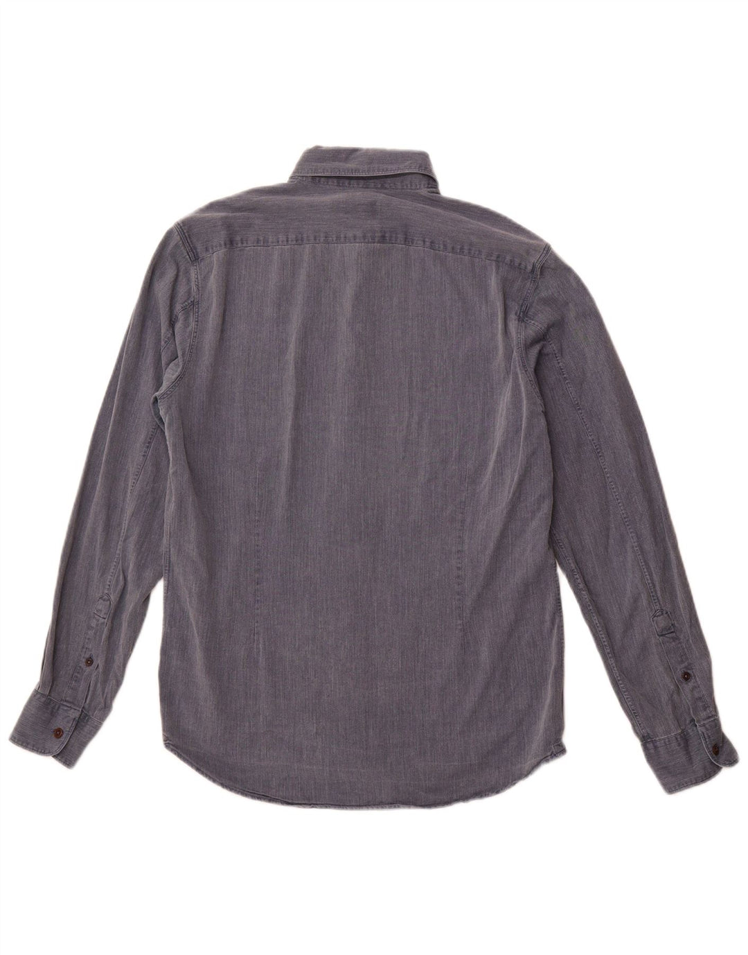 Jigsaw Mens Shirt Medium Blue Herringbone Cotton