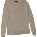 MOSSIMO Womens V-Neck Jumper Sweater UK 14 Medium Grey Nylon Vintage Mossimo and Second-Hand Mossimo from Messina Hembry 
