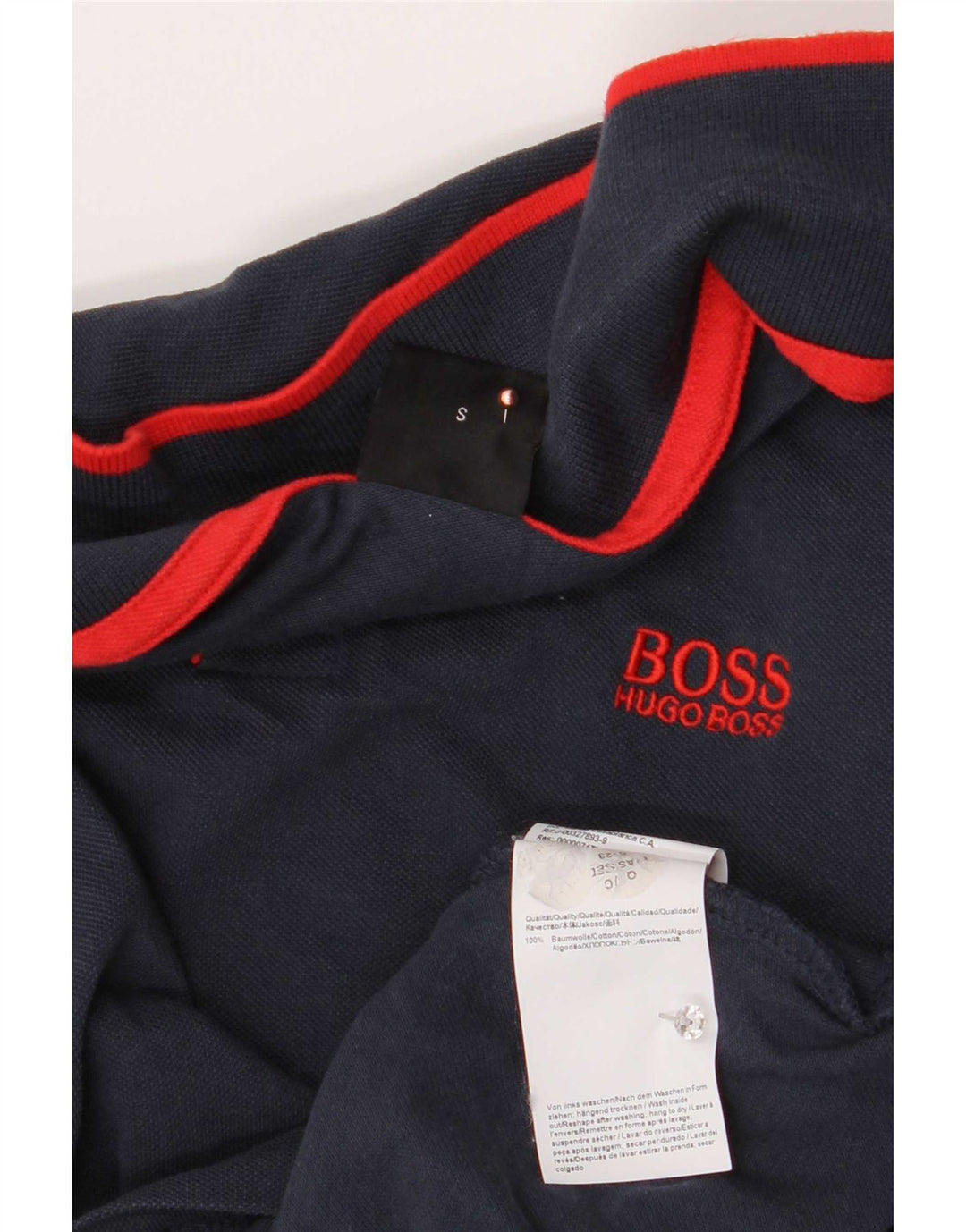 Hugo Boss Mens Polo Shirt Small Navy Blue Cotton