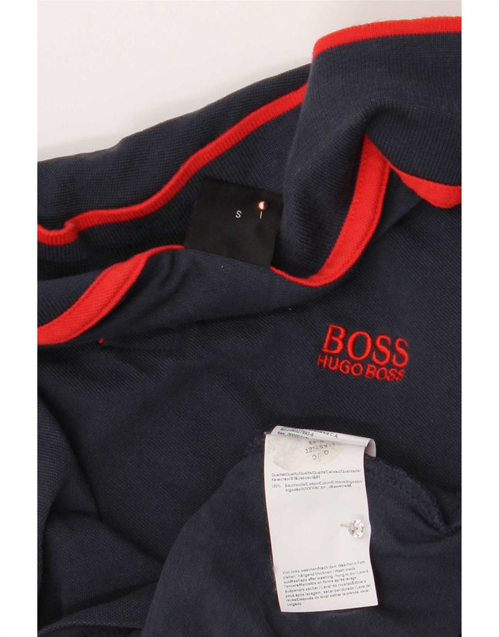 Hugo Boss Mens Polo Shirt Small Navy Blue Cotton