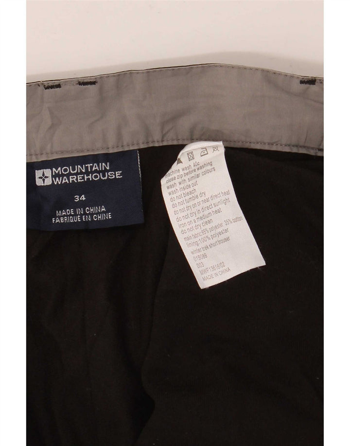 Mountain Warehouse Mens Straight Cargo Trousers W34 L30 Black Polyester