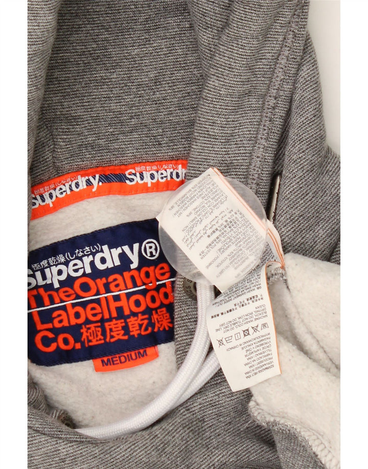 Superdry Mens Hoodie Jumper Medium Grey Cotton